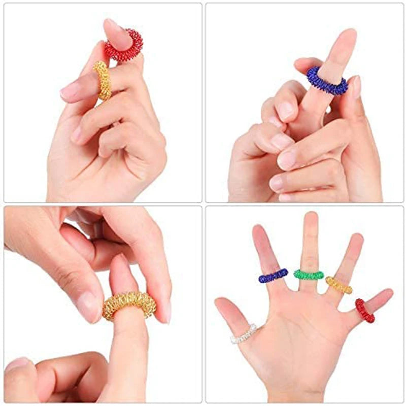 Acupressure Finger Rings - discreet tactile input for busy fingers